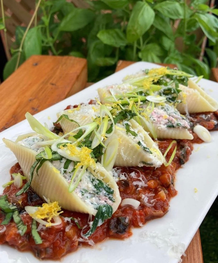 Pasta stuffed with vegan vegetable ricotta🍃